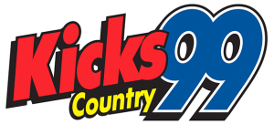Bold, colorful logo with the text "Kicks Country 99" in red, yellow, and blue.